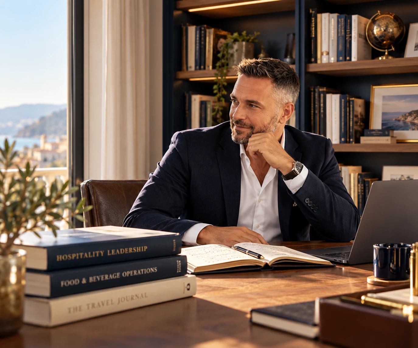 Marko Aleksic writing books and practical ideas on hospitality, leadership and professional experience