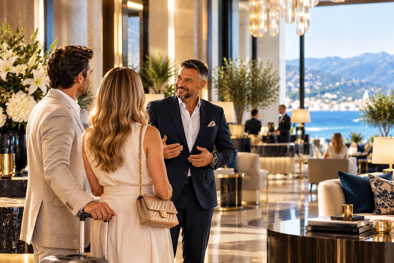 Marko Aleksic with guests during a hospitality experience